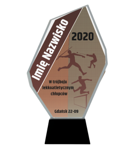 Ekskluzywna statuetka szklana w etui C069 lekkoatletyka