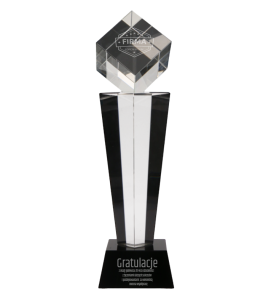 Elegancka szklana statuetka C004 - wyjątkowe gratulacje