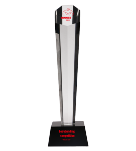 Grawerowana statuetka szklana G003 - kulturystyka