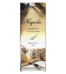 Statuetka szklana C037 wyróżnienie z kolorowym nadrukiem