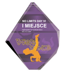 Statuetka szklana z kolorowym nadrukiem C036 - trofeum taniec