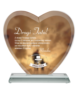 Statuetka szklana z nadrukiem G031 - prezent na Dzień Ojca