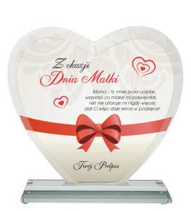Szklane serce na Dzień Matki G031 - prezent na Dzień Mamy