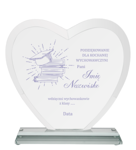 Szklane serce G031 - podziękowanie dla wychowawczyni