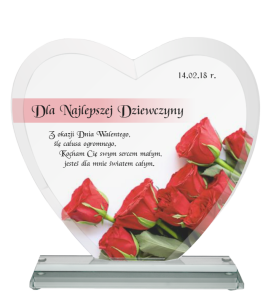 Szklana statuetka serce G031 - prezent na walentynki