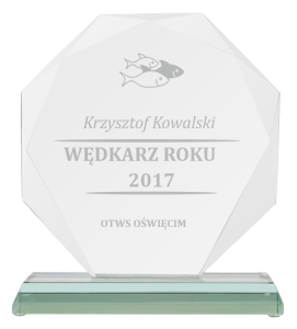 Szklana statuetka grawerowana wędkarstwo G020