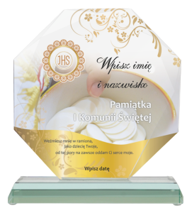 Statuetka szklana Pierwsza Komunia G020 - prezent na Pierwszą Komunię