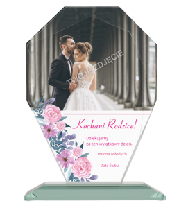 Statuetka szklana dla nowożeńców G007 - prezent ślubny
