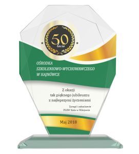 Statuetka szklana na jubileusz G007