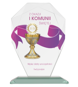 Statuetka szklana G007 - pamiątka Pierwszej Komunii