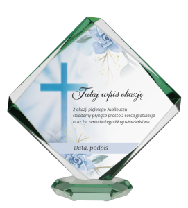 Statuetka szklana na jubileusz kapłaństwa G022