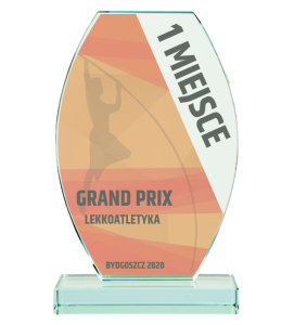 Nowoczesna statuetka szklana G043 - trofeum lekkoatletyka