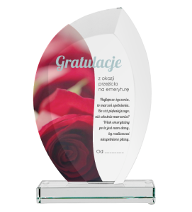 Statuetka szklana dla emeryta G010 - gratulacje dla emeryta