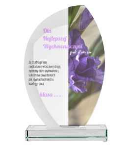 Statuetka szklana dla wychowawczyni G010 - prezent na zakończenie roku