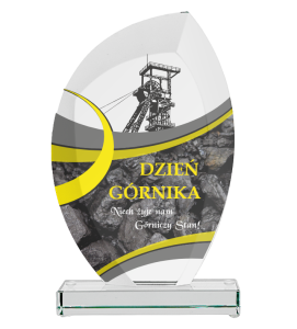 Statuetka szklana dla górnika G010 - trofeum szklane Barbórka 