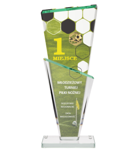 Statuetka szklana z nadrukiem GS811-32 - trofeum piłkarskie 