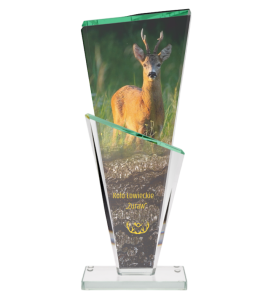 Statuetka szklana GS811-32 z nadrukiem uv - statuetka myślistwo