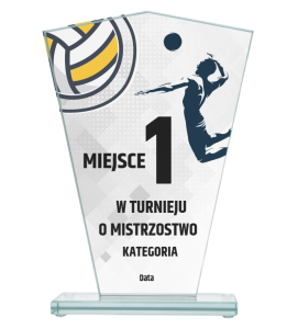 Statuetka szklana GS113-27 z nadrukiem - statuetka siatkarska 